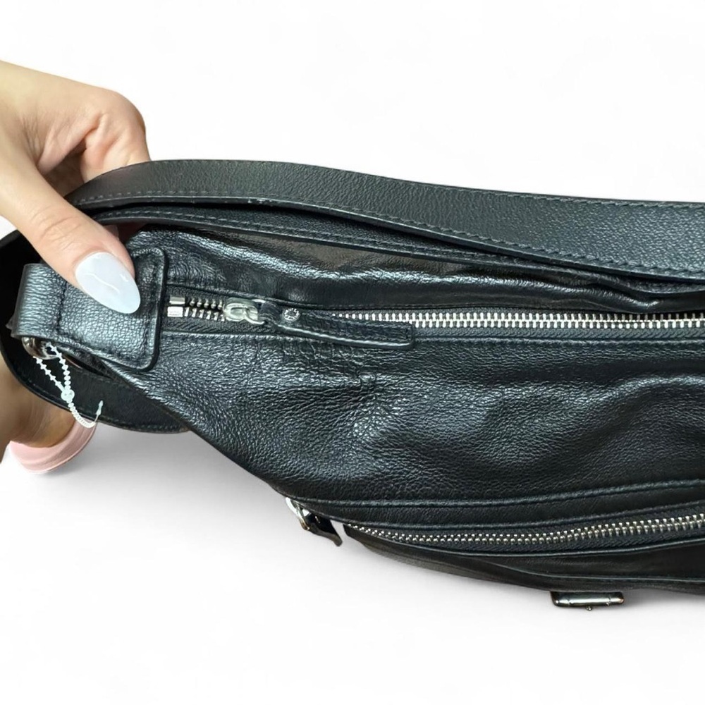 Danier Black Genuine Leather Crossbody Shoulder Bag - Picture 9 of 16